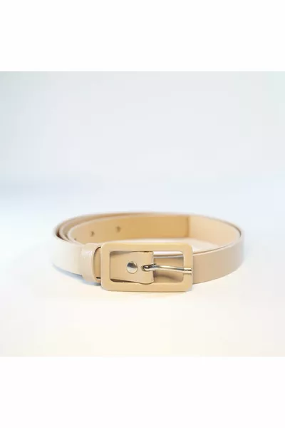 Slim women's trouser belt, jacket belt, shirt belt with rectangular plated buckle