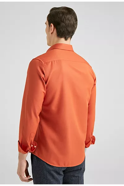 Herrenhemd Slim Fit Orange Farbe