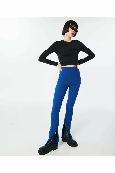 Pantalons avec accessoires de fermeture éclair