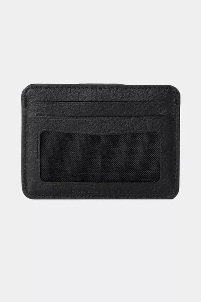  Véritable Cuir Véritable Femmes Hommes Porte-Carte Portefeuille Noir