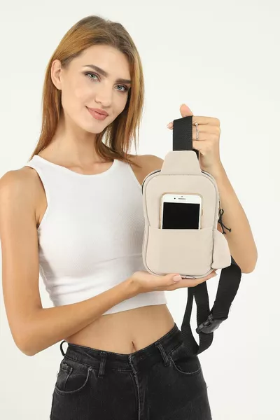 Crema  Unisex Borsa A Tracolla E A Tracolla Con Scomparto Singolo Con Cerniera Tracolla Regolabile U: E: G:4