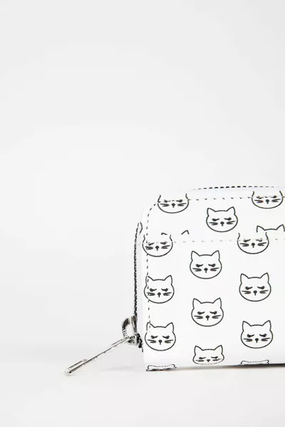 محفظة جلد صناعي بنقشة Cat للسيدات axns