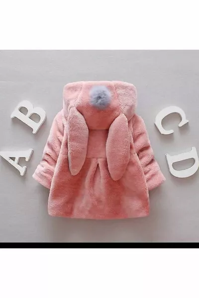 الفراء الوردي القطيفة للبنات