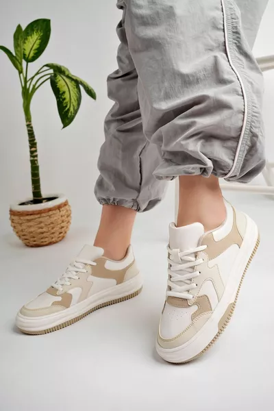 Beige Sneaker Chaussures Décontractées pour Femmes