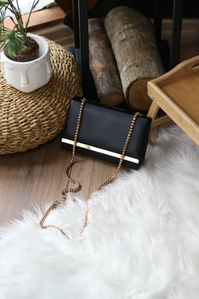 المرأة السوداء شريط مفصلة سلسلة حقيبة الكتف