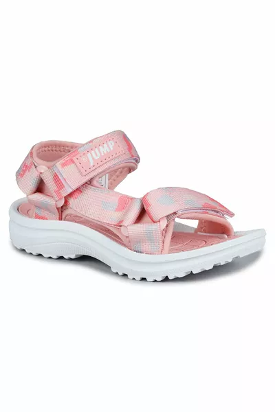  Salmon Pink Girls Velcro Casual Sandals