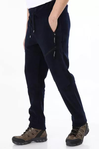 Мужские тактические карманные темно-синие флисовые брюки