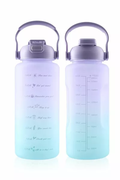 Gourde de sport de motivation de 2 litres avec bouteille d’eau en paille Abreuvoir de  ml