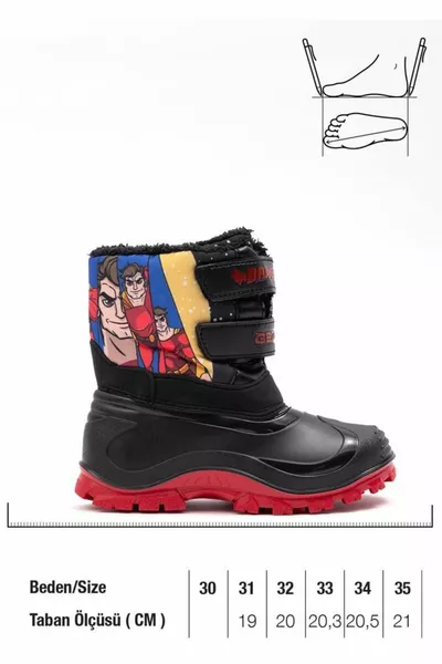 Зимние сапоги для мальчиков из водонепроницаемой шерсти внутри на нескользящей подошве