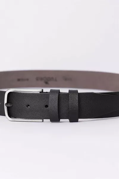 حزام أسود كلاسيكي 3.5 سم للرجال