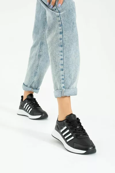 Унисекс черни ежедневни кецове (3 см подметки)