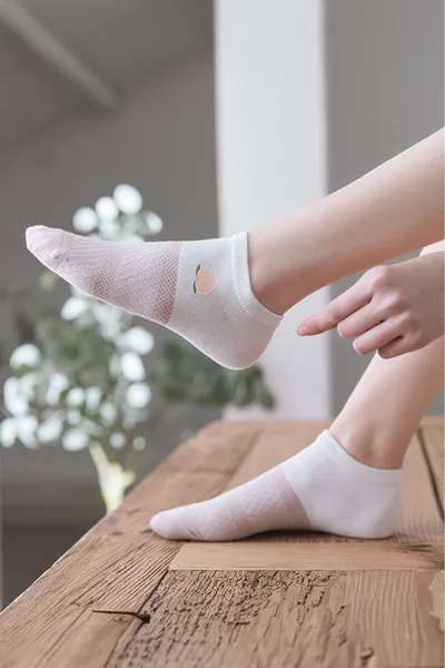 5 قطع الخوخ نمط المرأة الجوارب التمهيد