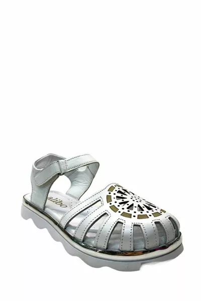  Ортопедични % естествена кожа за момичета Бели сандали