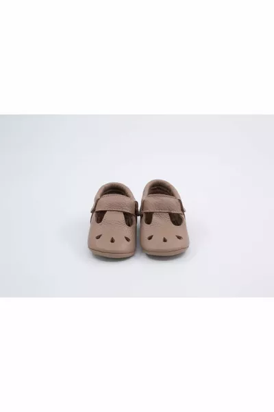 Baby Brown Nena Series Кафяви кожени обувки за първа стъпка