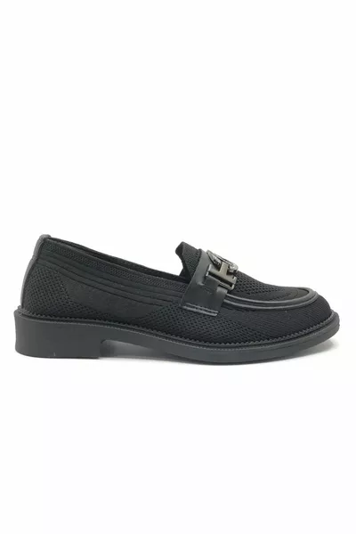 Feles Buckle Stone Maglieria Dettagliata Mocassino Ballerine Donna NERO