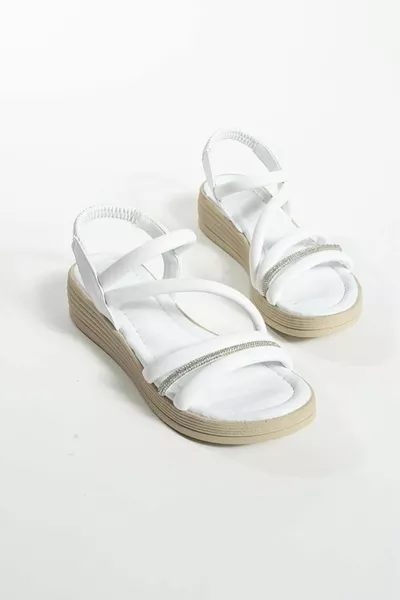 Feles Single Bias Stone Sandali Donna BIANCO