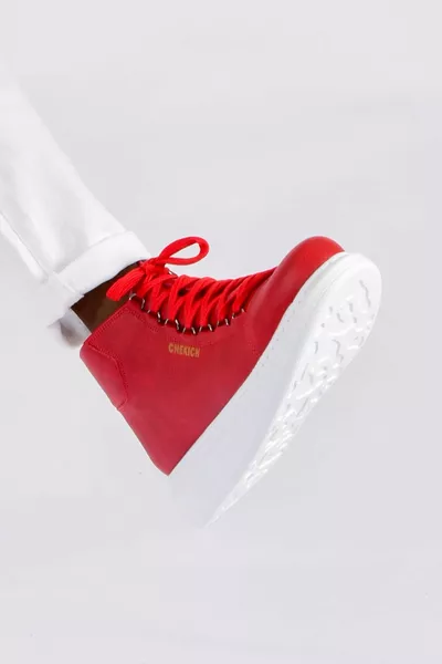  Roman Lace-Up Suola Ortopedica Casual Pelle Stivali Postali Sportivi Da Uomo CBT Rosso