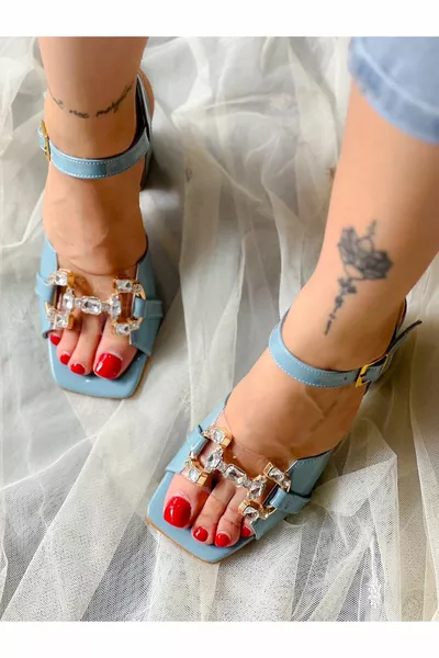 SANDALI ARYA CON TACCO IN VERNICE VERDE