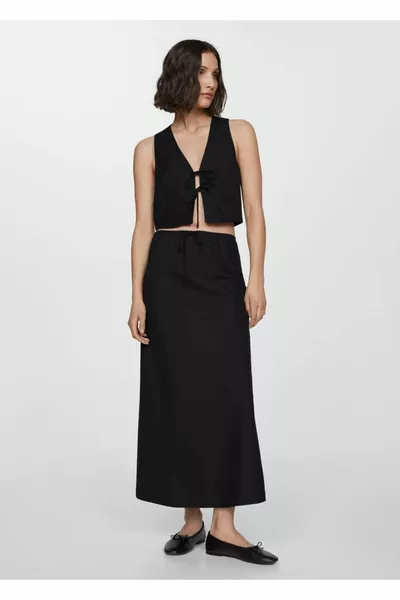 تنورة طويلة قابلة للتعديل تفصيل ربطة عنق