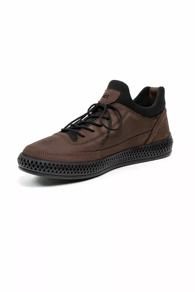 أحذية رجالية من الجلد الطبيعي البني n