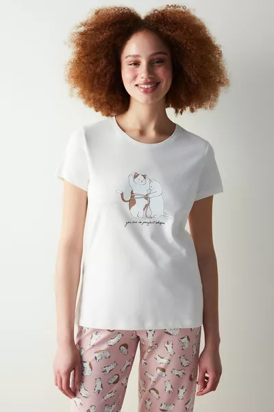 مجموعة بيجامة السراويل الوردية المبهجة