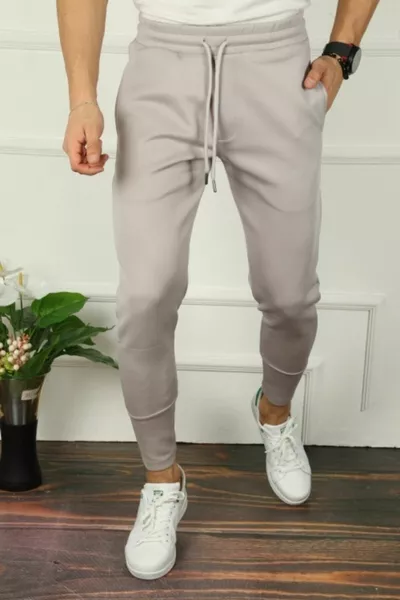 Men's Grey Scuba Fabric Slimfit Jogger Outdoor Sweatpants