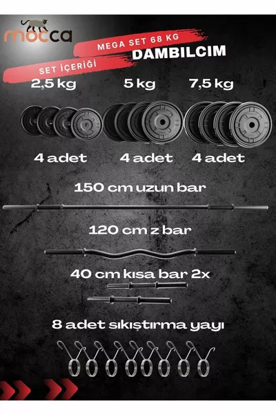  kg Z-Bar Megaset Hantelset und Hantelset, Langstange  cm Gewichtsset, Fitnessset