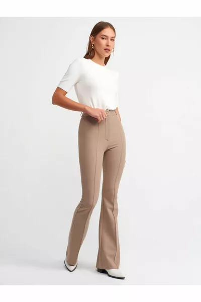  Trui met ronde hals en korte mouwen - ecru