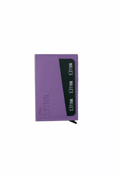 Unisex in pelle lilla protetto RFID automatico in alluminio meccanismo portacarte