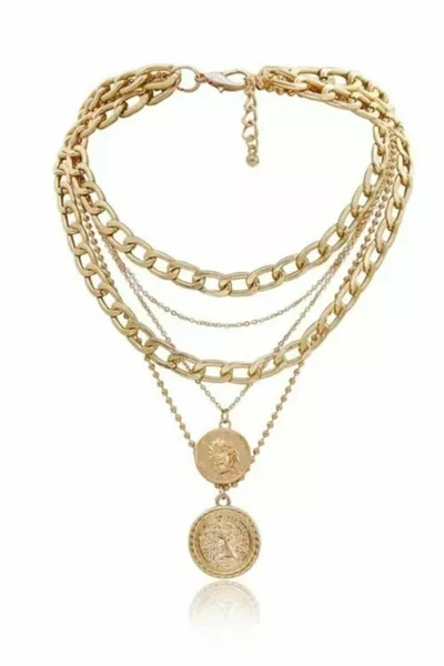 4 Medallion Chain Necklace