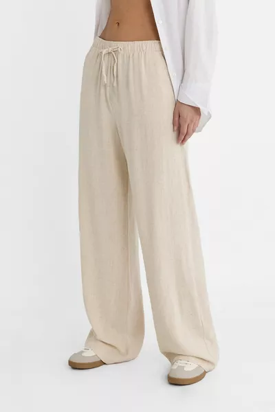 Pantalon ample en lin mélangé
