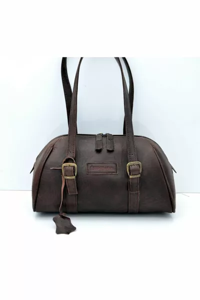 Deby Antique Brown Genuine Leather Mini Shoulder Bag