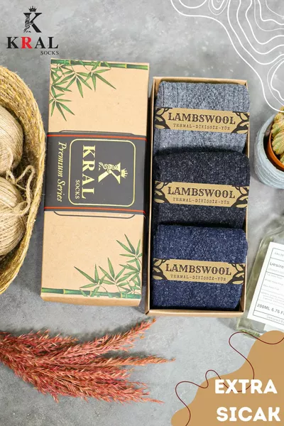 العمل الحراري 3 أزواج محاصر الشتاء لحم الضأن الصوف الحملان الجوارب غير الملحومة