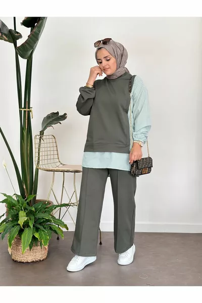 Line Рубашка Детализированный Зеленый Комплект