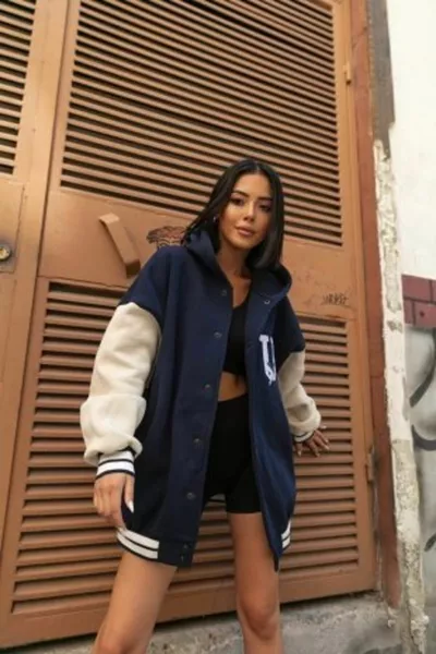 Унисекс оверсайз США с капюшоном 3 нити студенческая куртка с вышитыми карманами