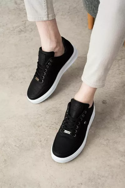  أسود اللون الأبيض نعل للجنسين أحذية كاجوال