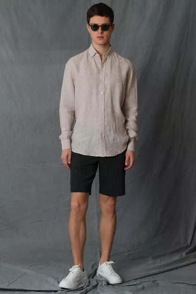 Pitaya Мъжка елегантна риза Comfort Fit Beige