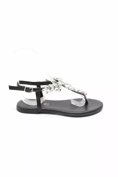 BERNY BLACK STONE FLIP FLOP SANDALS