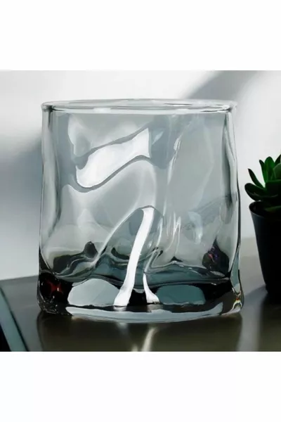 2 Pcs Scandinavian Style Twist Pattern Lead-Free Thickened Glass Whiskey, Cocktail, Bourbon Presentation