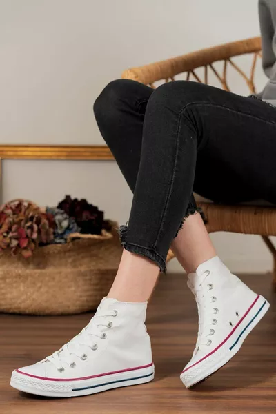 Scarpe da esterno bianche unisex in lino lungo per uso quotidiano