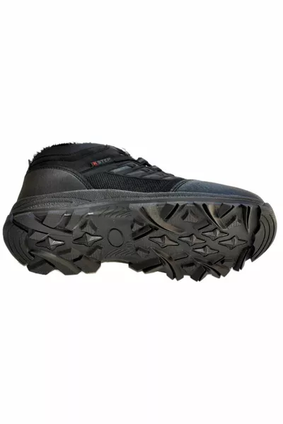 Мъжки противоплъзгащи се снежни ботуши Черен Trakıng Orthopedi Воден студоустойчив кожен цип