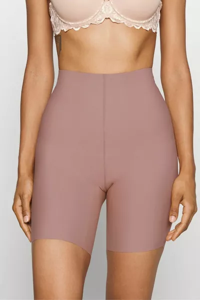 Pantaloncini modellanti e rassodanti senza cuciture Anoky con taglio laser, colore rosa cipria