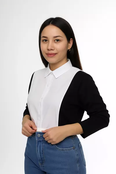 Hemdkragen-Einsatz Hemd Halb-innen getragener Baumwollpullover Kragen Bequemer Schnitt