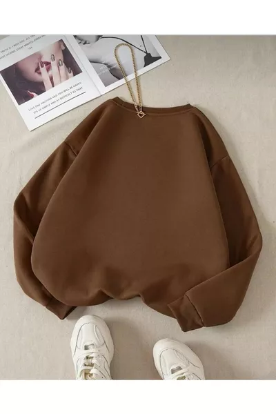 Brown Rabbit Print Kids' Sweatshirt for Girls and Boys