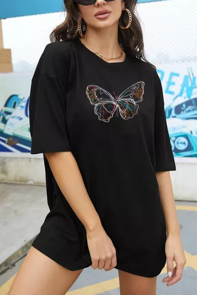 Unisex T-shirt met vlinderprint