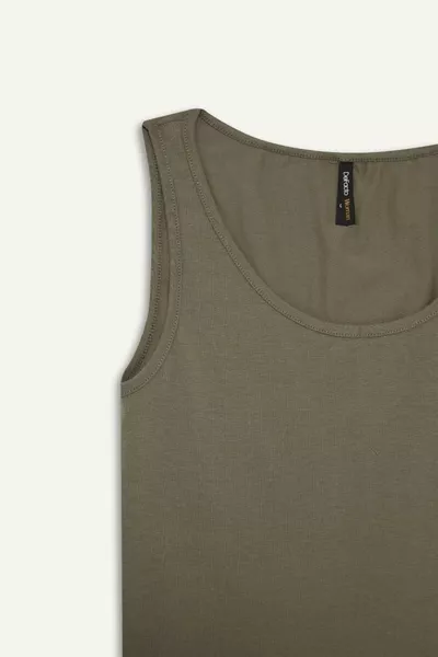 Slim Fit Dar Kesim U Yaka Basic Düz Atlet SM