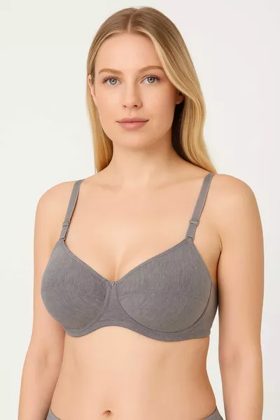 صدرية نسائية رمادية ناعمة رقيقة بدون دعم وبدون أسلاك