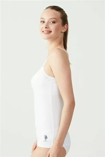 Damen Top mit weißen Trägern 