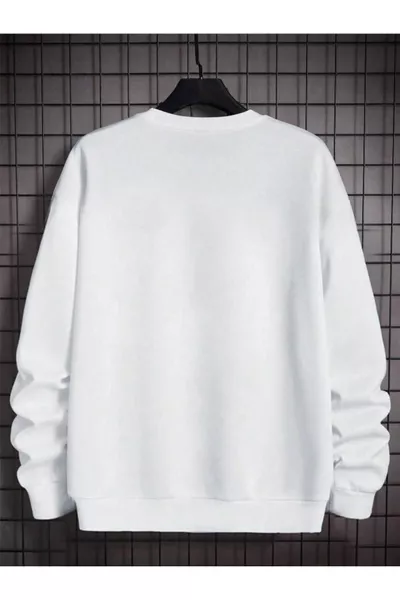 Unisex Damen/Herren Detailliertes Milano Spezialdruck Buntes Oversize Rundhals-Baumwoll-Sweatshirt