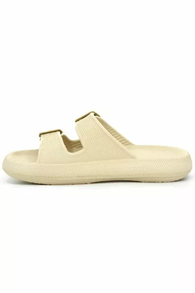 صندل صيفي للجنسين للاستخدام اليومي بشريطين، بكعب سميك، مناسب للشاطئ والمسبح والحديقة والبحر